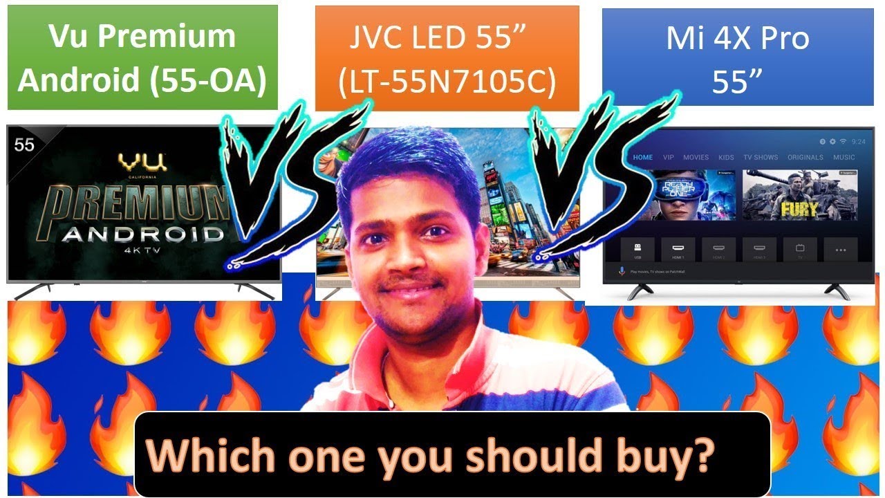 VU vs MI 4X Pro vs JVC 55 inch Smart TV comparison | Budget TV in your Budget