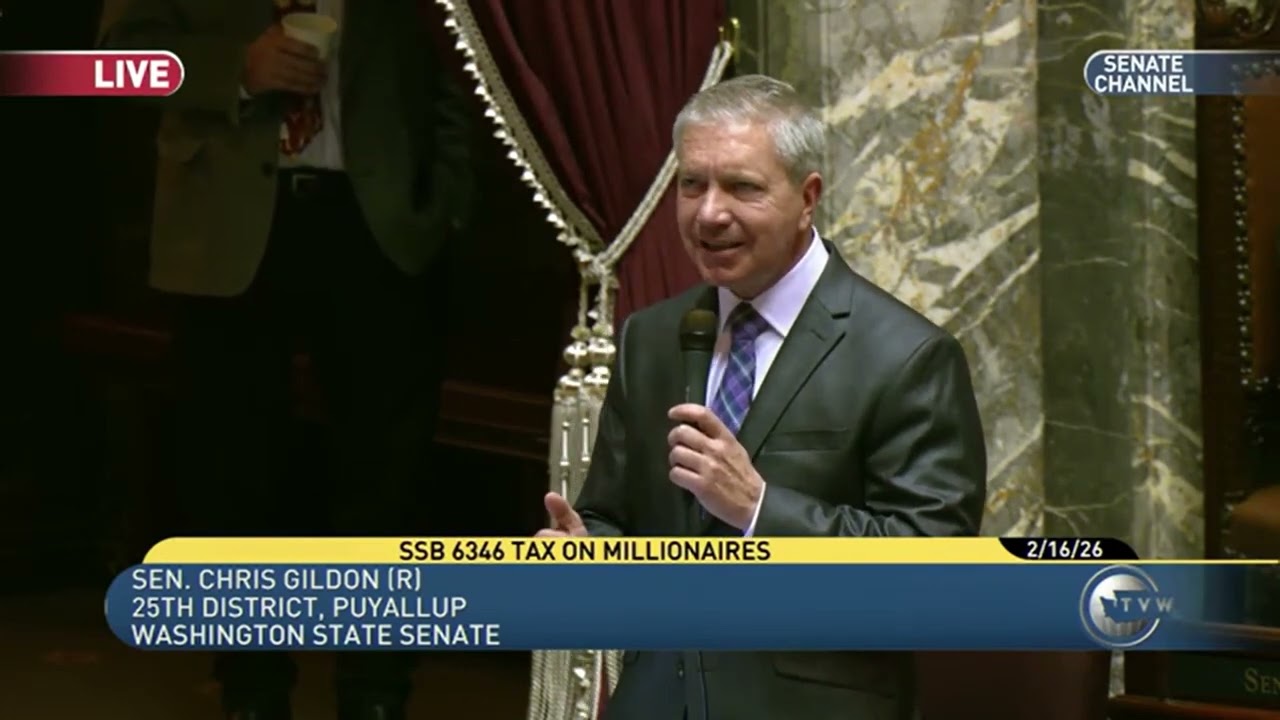 Sen. Chris Gildon speaks in opposition to the income tax bill, SB 6346