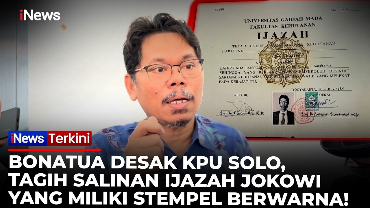 Blak-blakan! Bonatua Desak Salinan Ijazah Jokowi dari KPU Solo: Harus Bisa Diakses Publik!