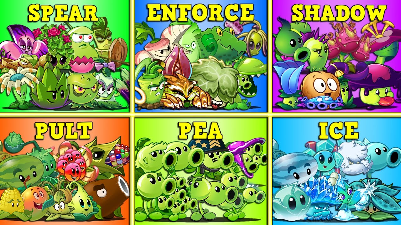 PvZ 2: Командные сражения всех растений (9 команд) против всех зомби — кто победит?