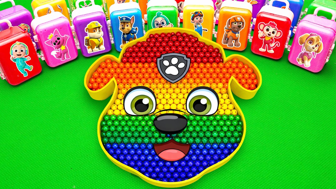 Satisfying ASMR | Making Rubble Paw Patrol in Beads Bathtub by Mixing Jelly Slime CLAY Eggs