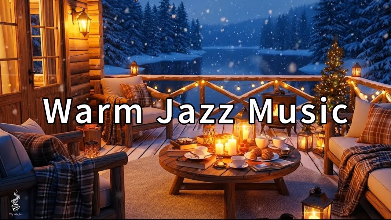 Warm Jazz Instrumental Music with Crackling Fireplace Sounds for Relax, Study, Focus & Work