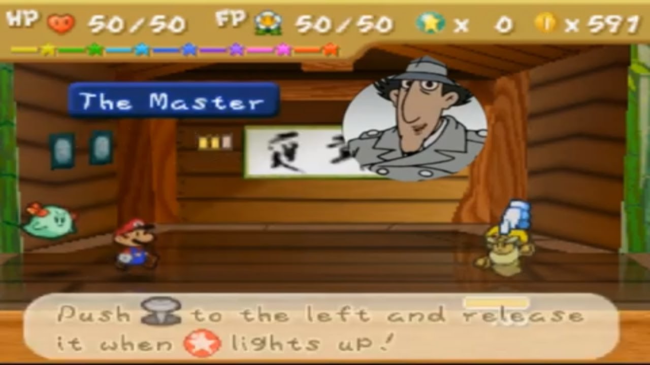Inspector Gadget teaches you how to play Paper Mario Master Quest