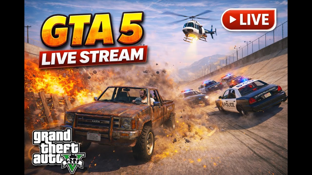 🔴GTA 5 LIVE Full Chaos in Los Santos Explosions Cops Madness Day1 #shortsfeed