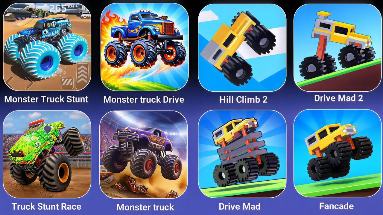Monster Truck Stunt Race,Mad Drive, Fancade Race, | Extreme Truck Stunts & Crazy Racing Gameplay