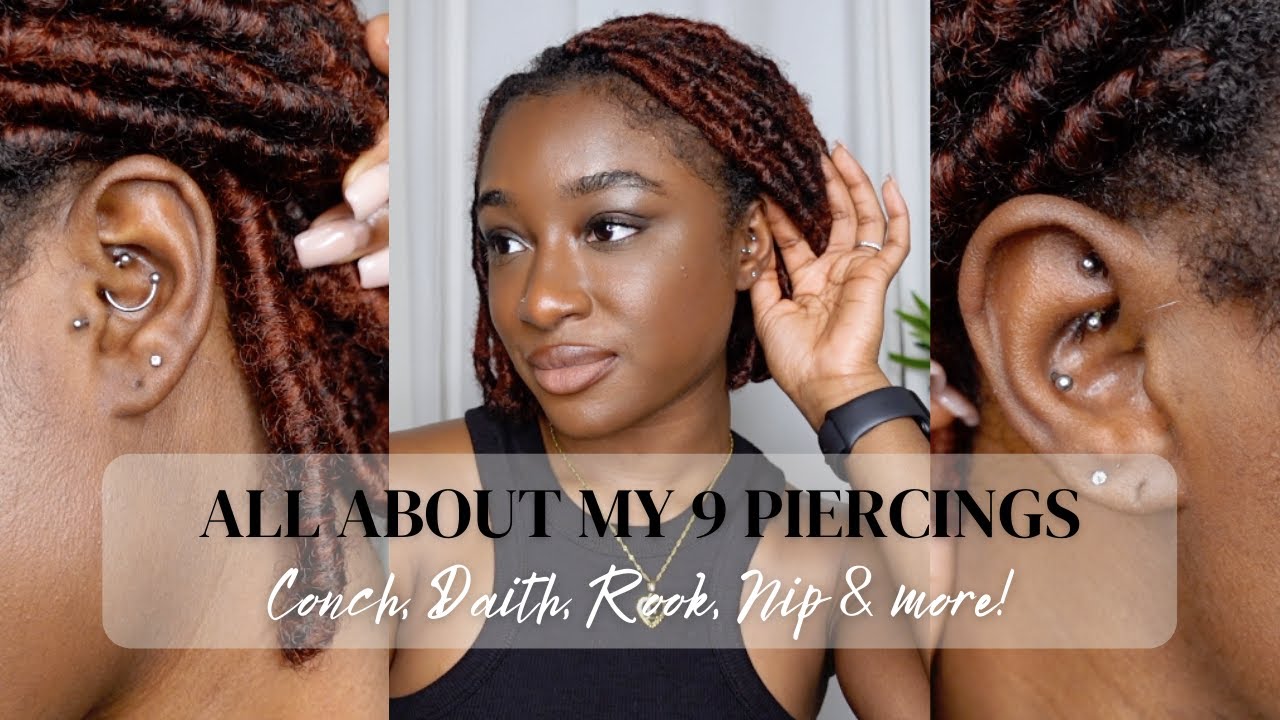 ALL ABOUT MY 9 PIERCINGS | tips & my experience with Conch, Daith, Rook, Nip, & more!