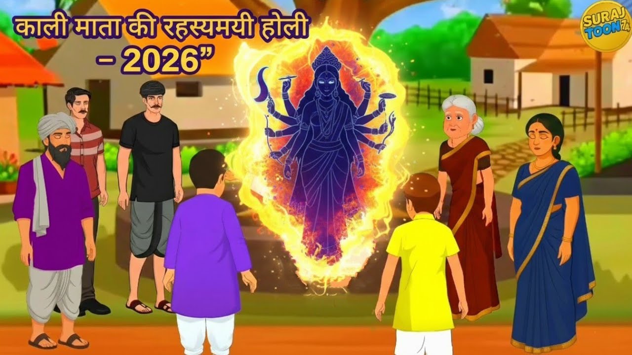 काली माता की रहस्यमयी होली – 2026”🙏🙏#cartoon #hindi #bedtimestorie