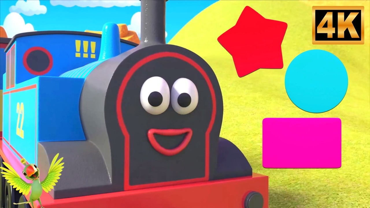 Shape Song With Train, आकार गीत, Nursery Rhymes for Babies and Kids Poems