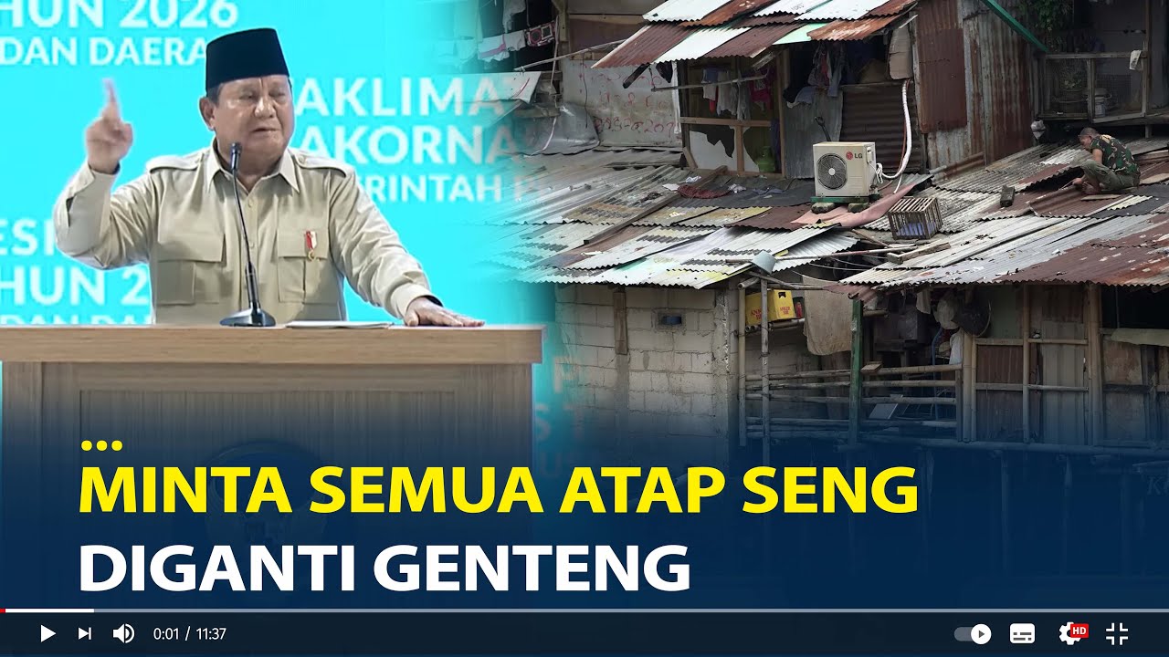 Prabowo Perintahkan Semua Atap Rumah di Indonesia Dari Seng Diganti Genteng
