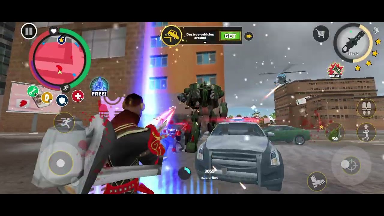 Rope Hero pro 5 star ⭐⭐⭐⭐⭐ police survive 