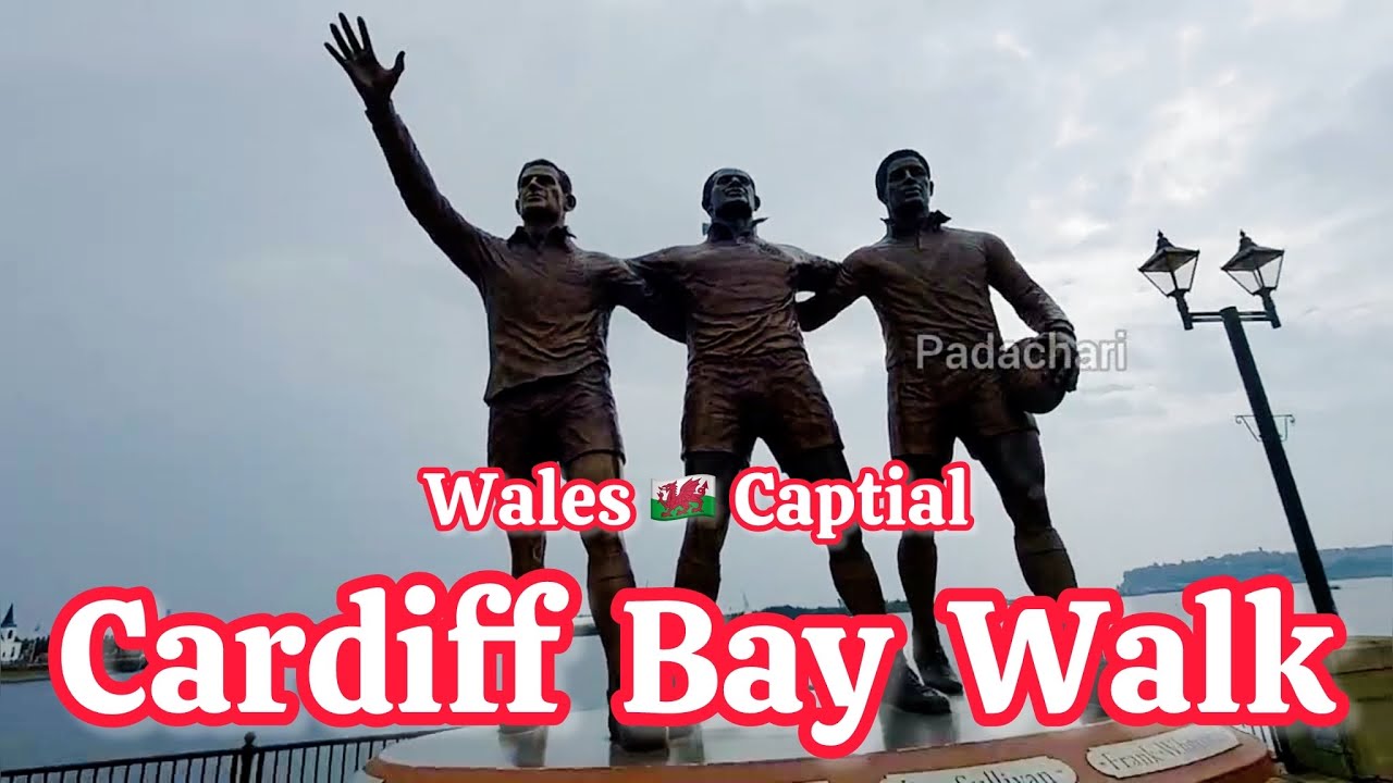 [UK]🇬🇧 Cardiff Bay | Wales 🏴󠁧󠁢󠁷󠁬󠁳󠁿 Captial | Bay Side Walk on a Cloudy Day
