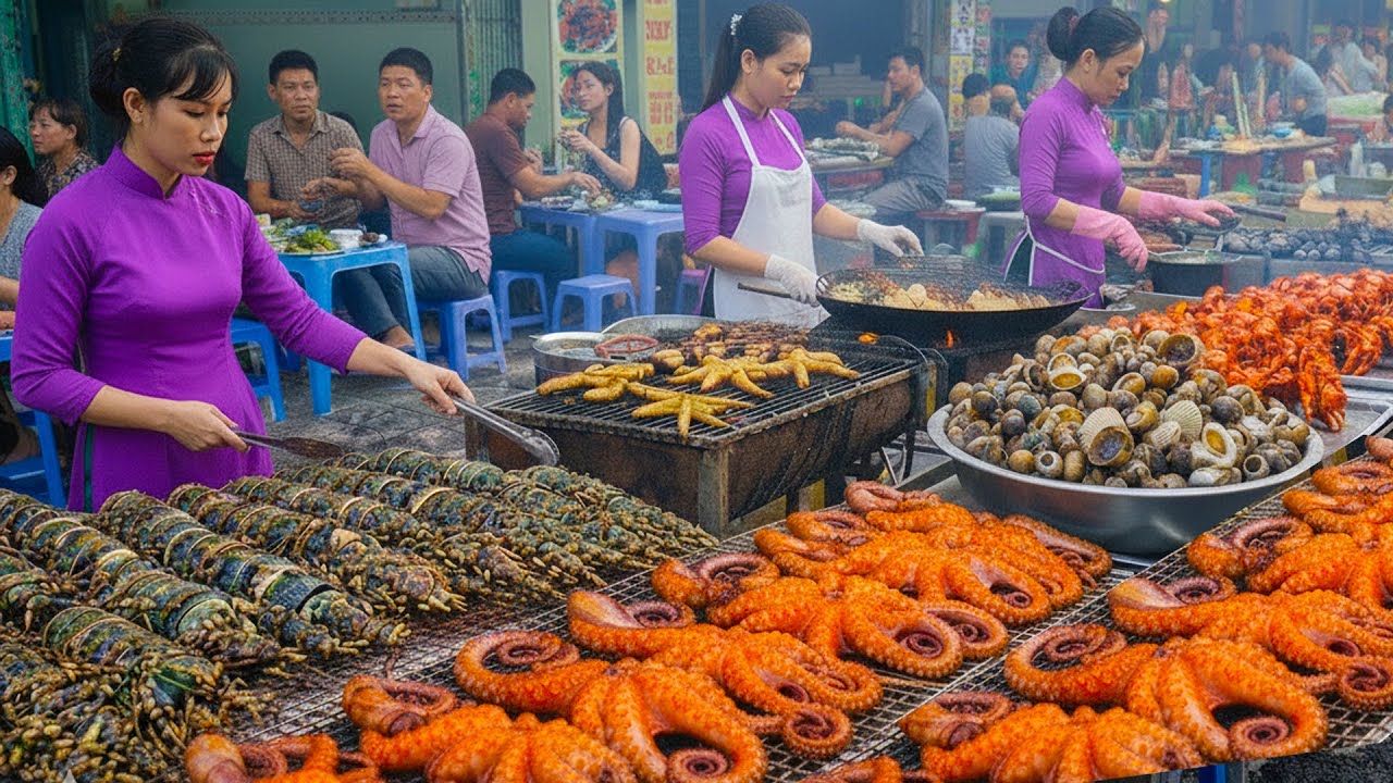 Vietnam’s Most Famous Southest Local Street Seafood – Grilled Shellfish, Wok Masters & More