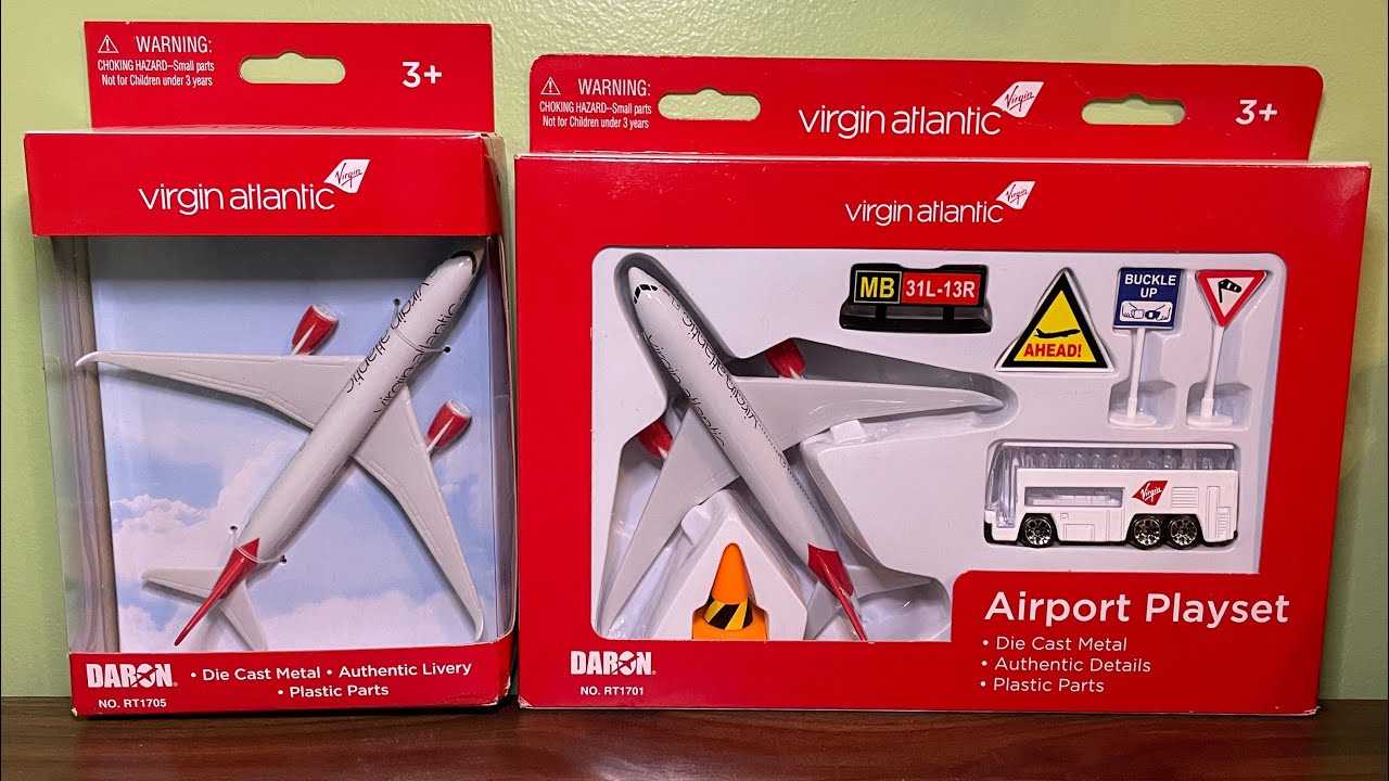 *Двойная распаковка* Распаковка игрового набора Daron Realtoy Virgin Atlantic A350 и 787