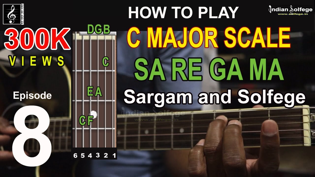How to Play Sargam on Guitar |C Major Scale Guitar| First Scale on Guitar|Sa re ga ma|Indian Solfege