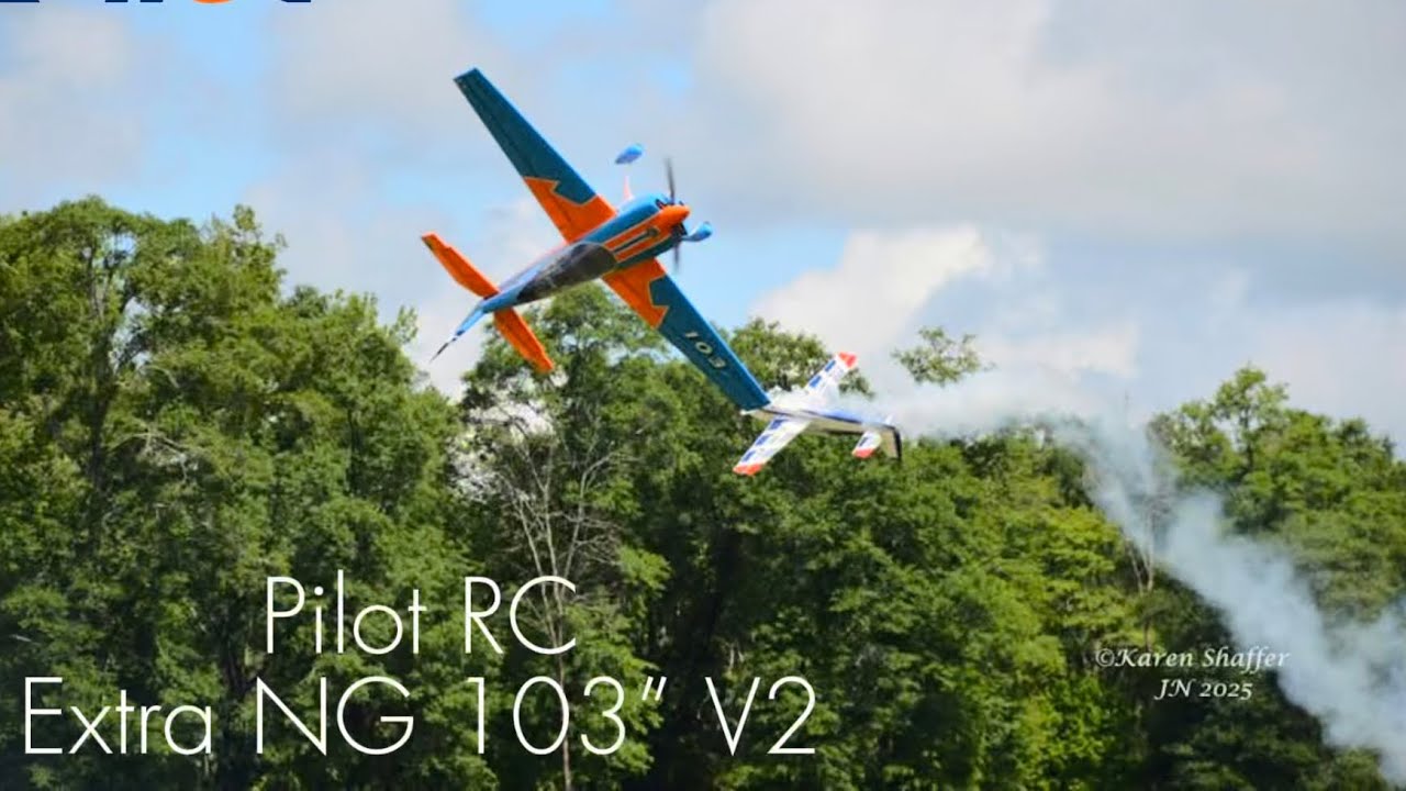 Pilot RC Extra NG V2 103” down the 3D line at Joe Nall 2025/ Joe Hampson