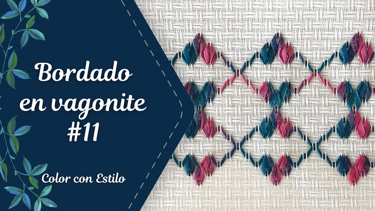 Bordado con cintas en vagonite paso a paso - Diseño #11