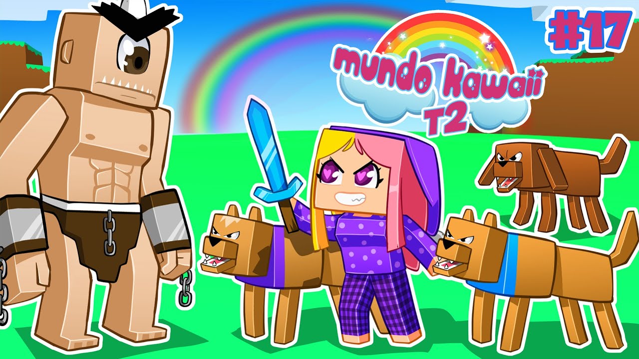 MIS PERROS VUELVEN! ME AYUDAN a DERROTAR a CICLOPE - MUNDO KAWAII T2 MINECRAFT - #17