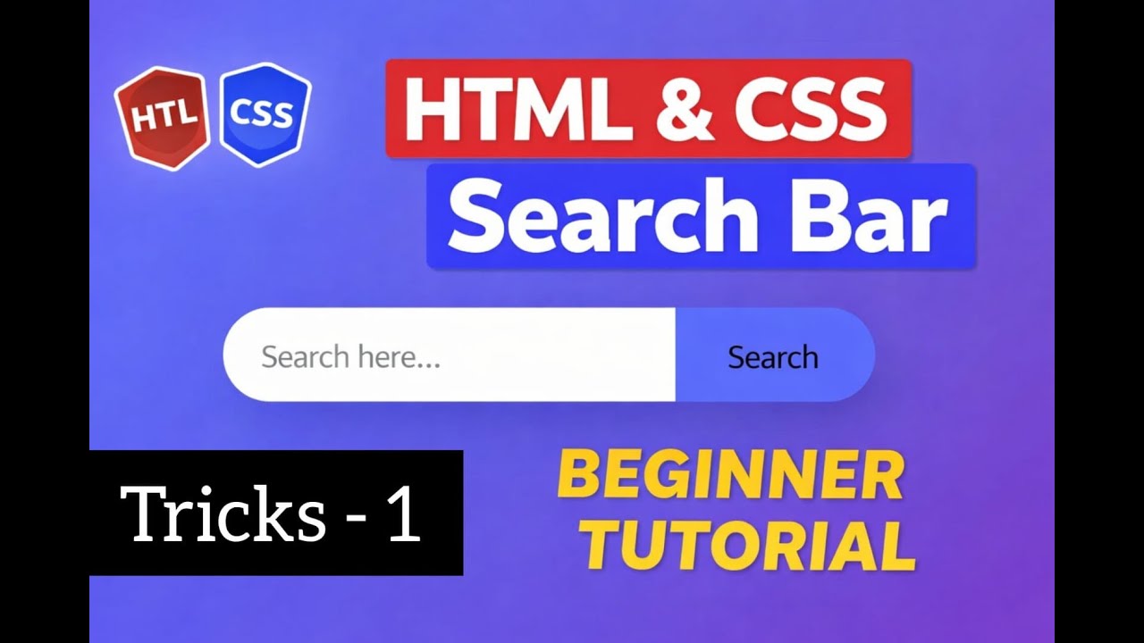 HTML CSS Search Bar Design | Modern Search Box UI Tutorial for Beginners