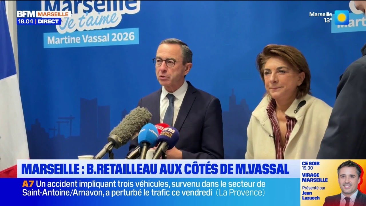 Municipales à Marseille : Bruno Retailleau aux côtés de Martine Vassal