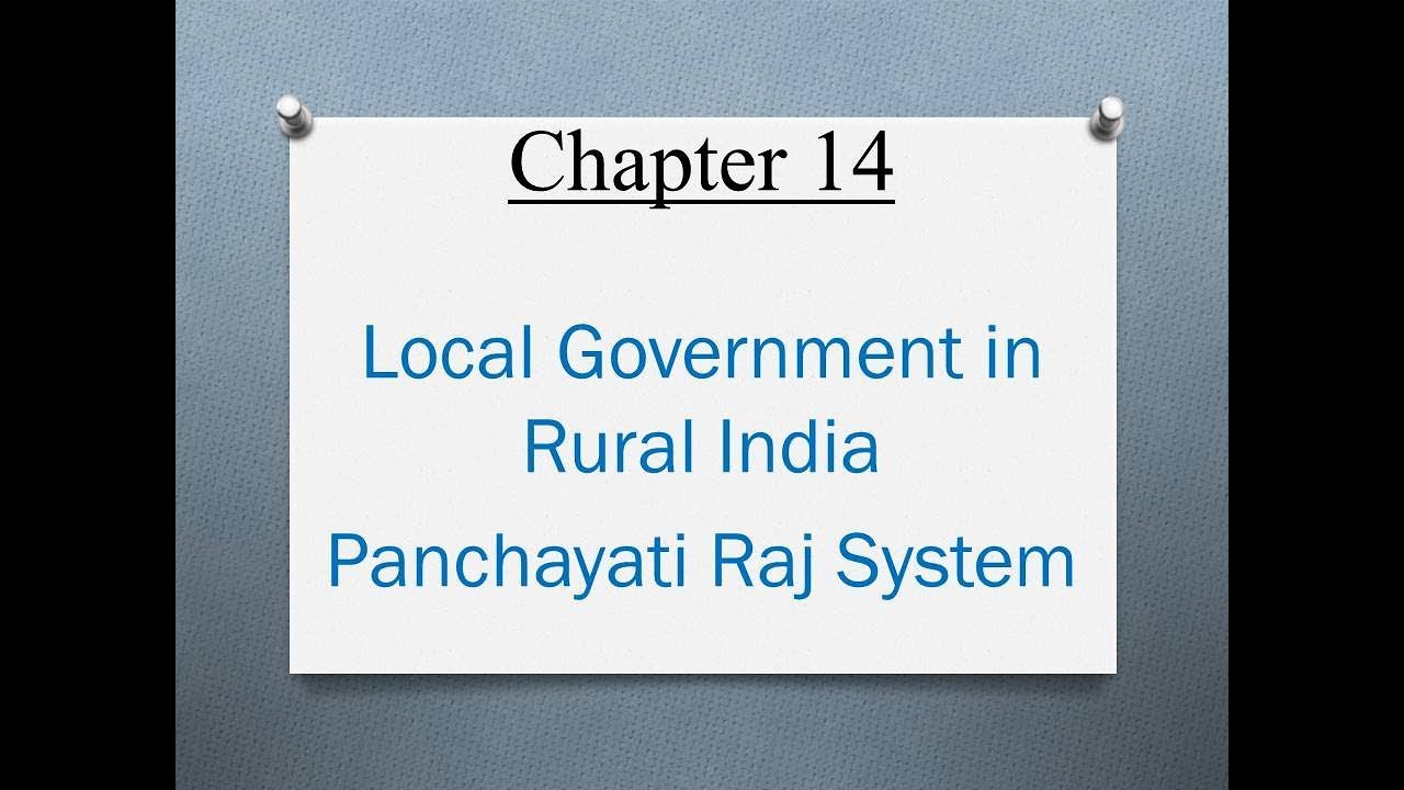 Local Government - NCERT - Political Science XI
