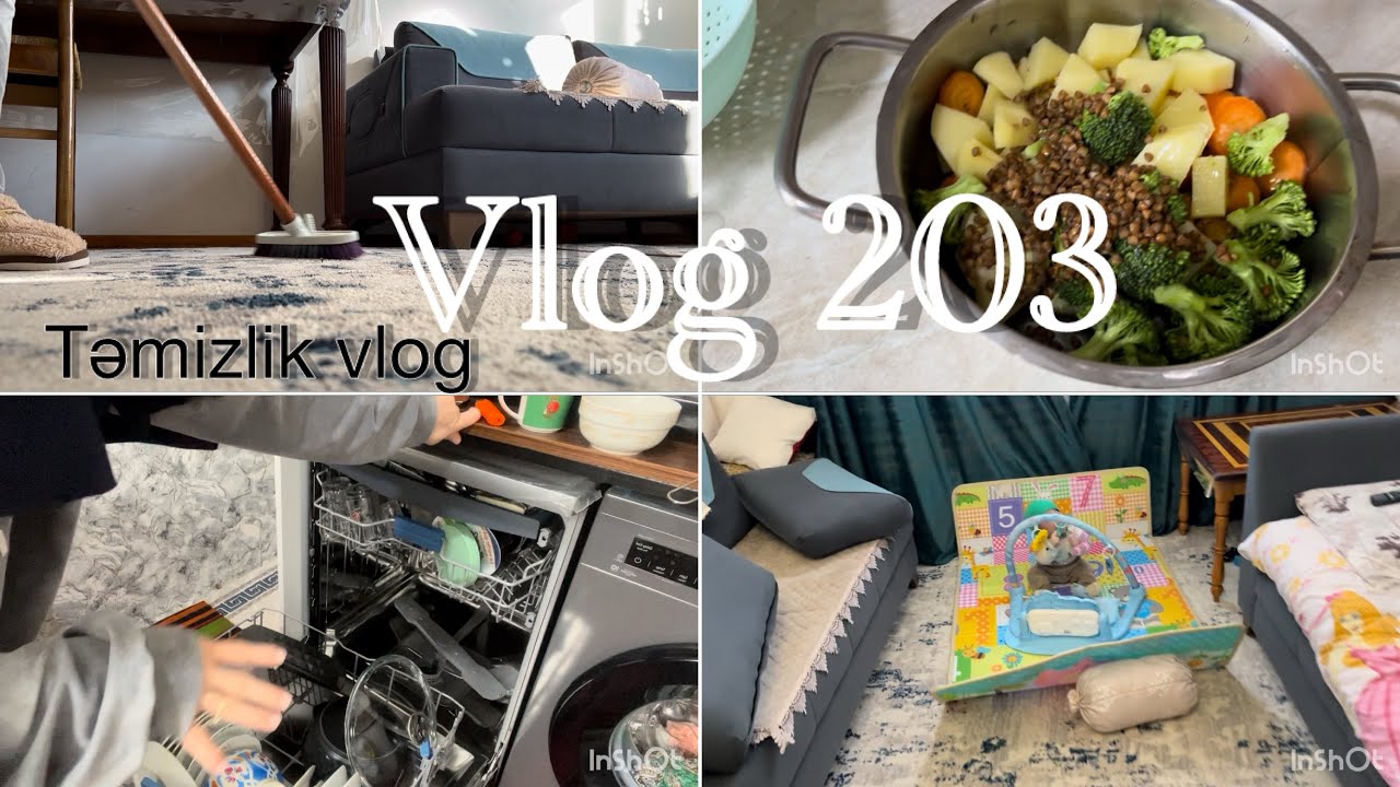 Uzun vlog.Təmizlik,uşaqlar,günlük işlər.vlog 203