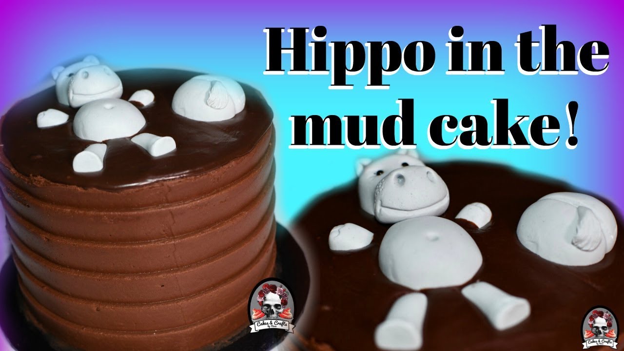 Pleated Buttercream Hippo in Mud Cake | Super CUTE!