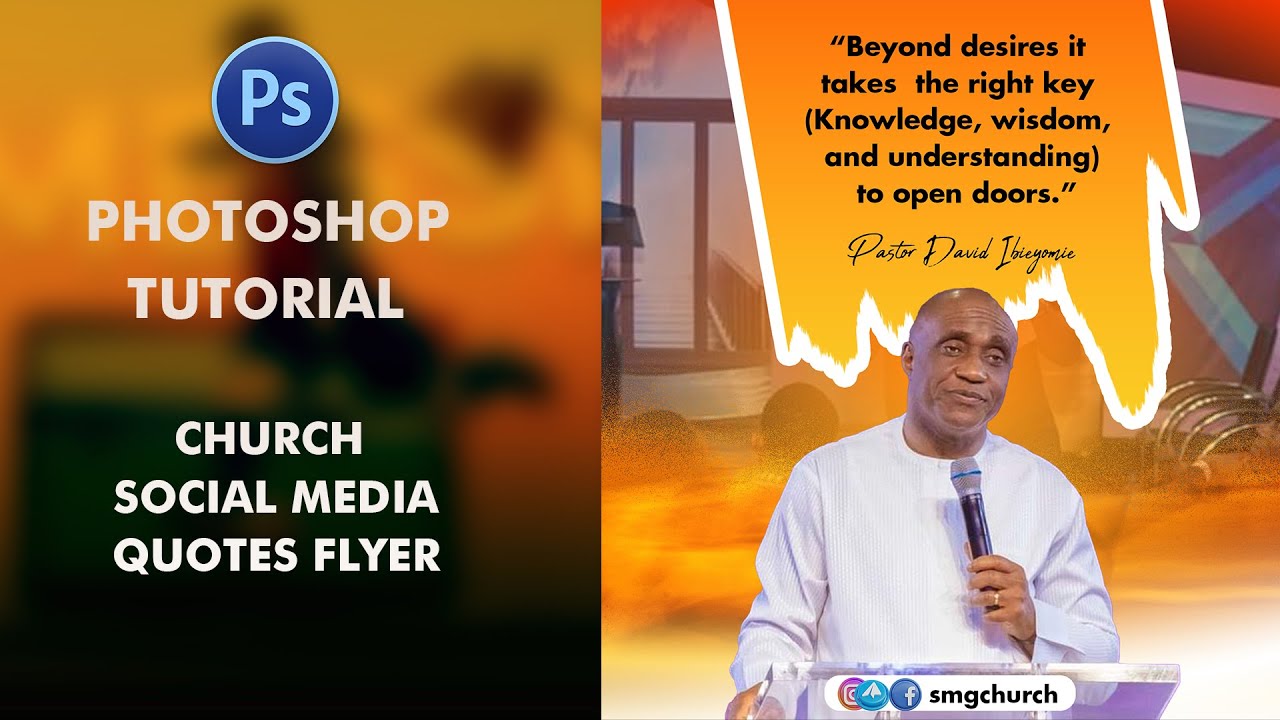 How to design church social media quote |Photoshop Tutorial