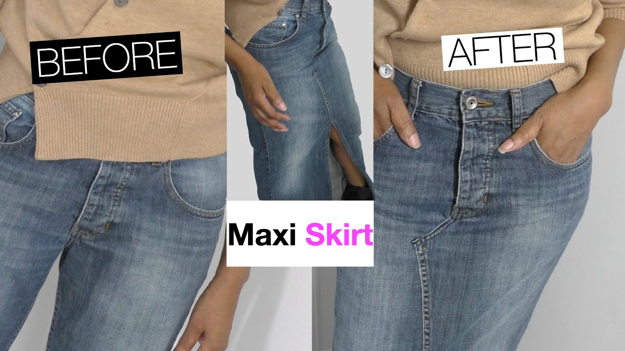 Upcycle Your Old Denim Jeans into a Chic Maxi Skirt | DIY Refashion Tutorial