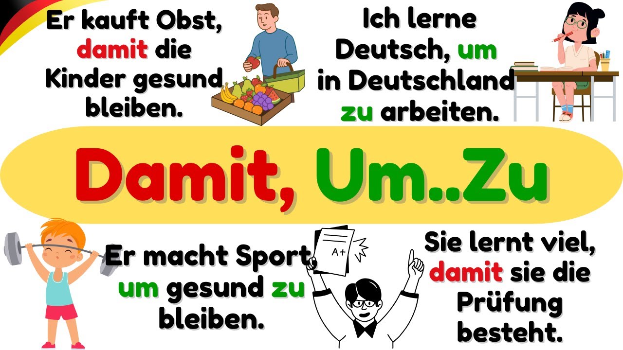 📘 Damit oder um zu? 🤔 | Deutsch Grammatik A1&ndash;A2 einfach erkl&auml;rt 🇩🇪