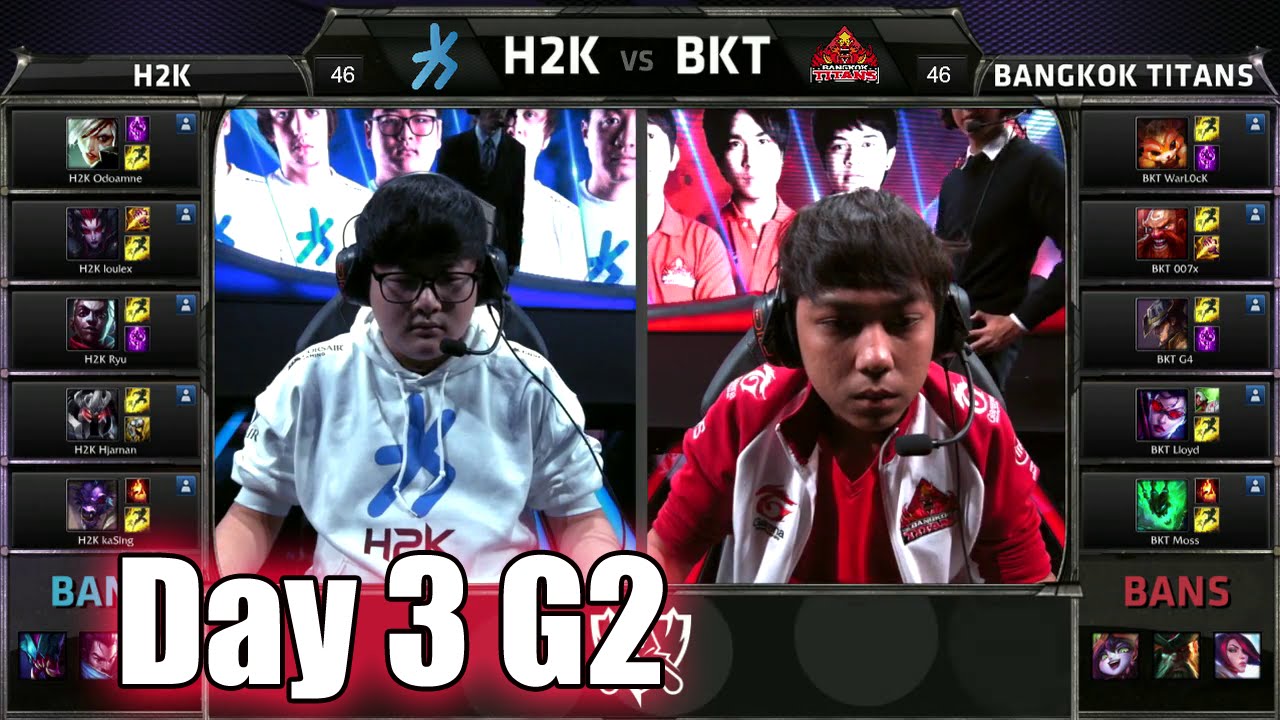 H2K Gaming vs Bangkok Titans | Day 3 Game 2 Group C LoL S5 World Championship 2015 | H2K vs BKT D3G2