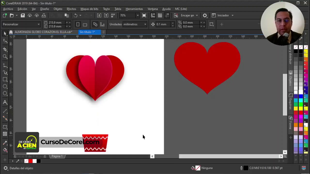 Globo Aerostático de Corazones en Corel DRAW