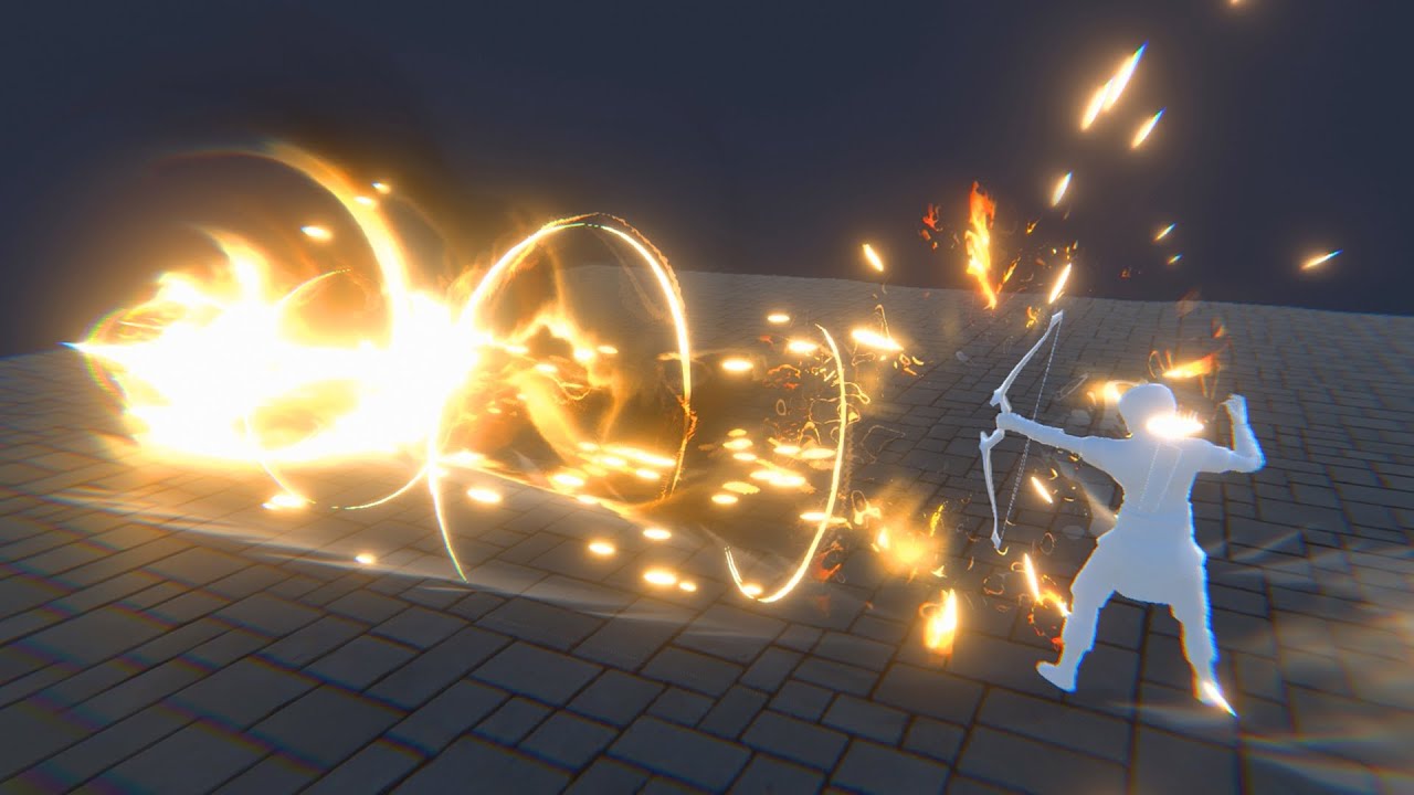 Archer front attack: Fire arrow effect (Game VFX demo for Patreon subscribers). Made in Unity 2018.1