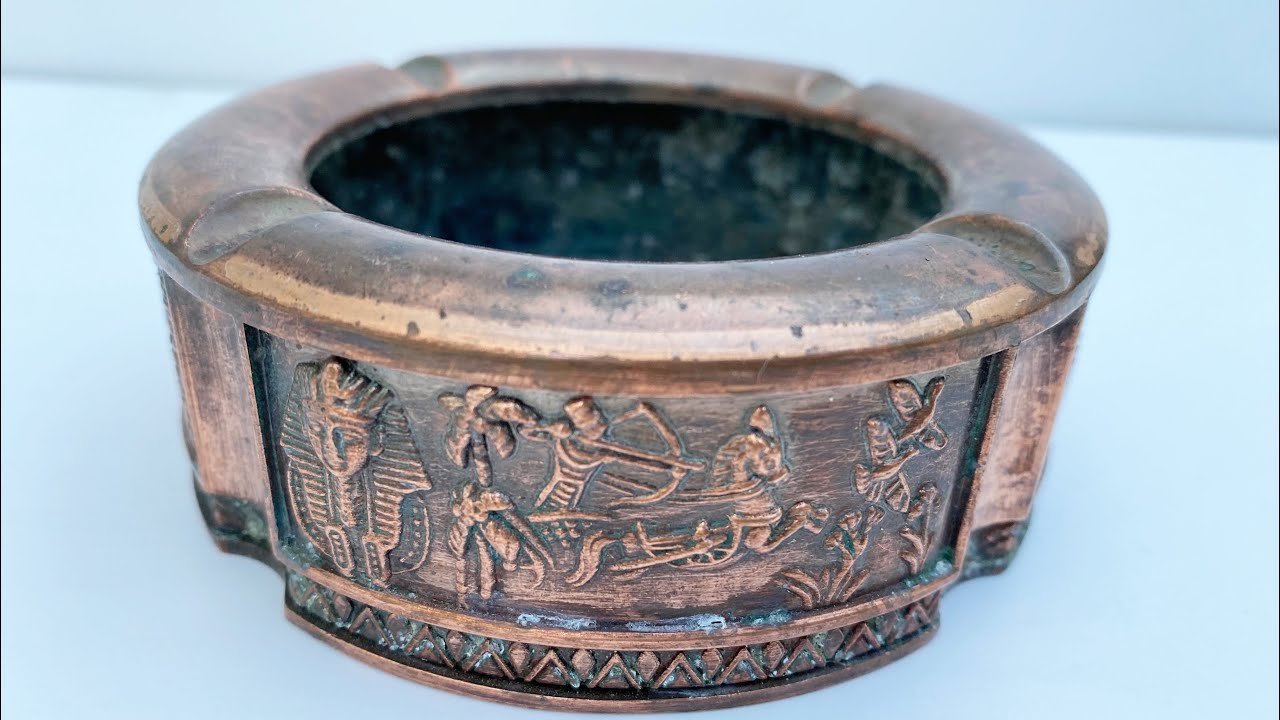 Restoration Ancient Egyptian Zinc Alloy Pharaoh Ashtray