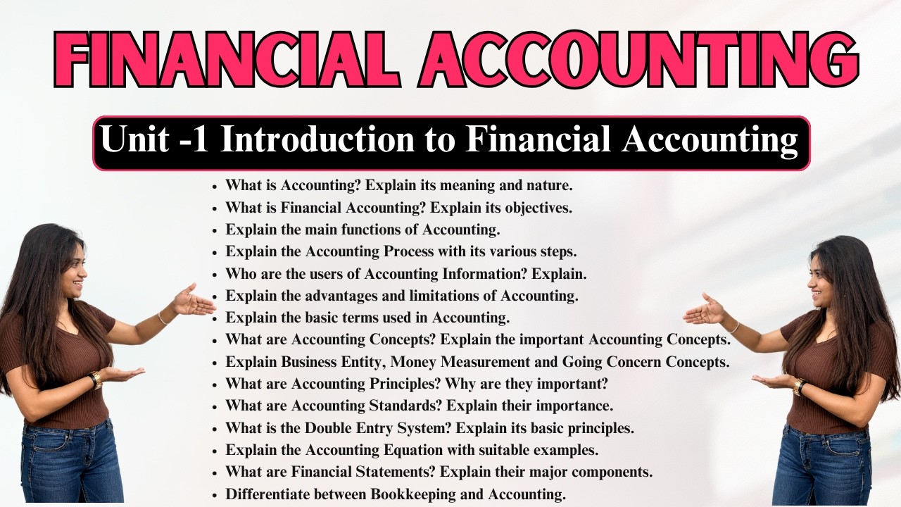 Financial Accounting Unit -1 | Introduction to Financial Accounting 2026 - 2027 | FOR B.Com/M.Com