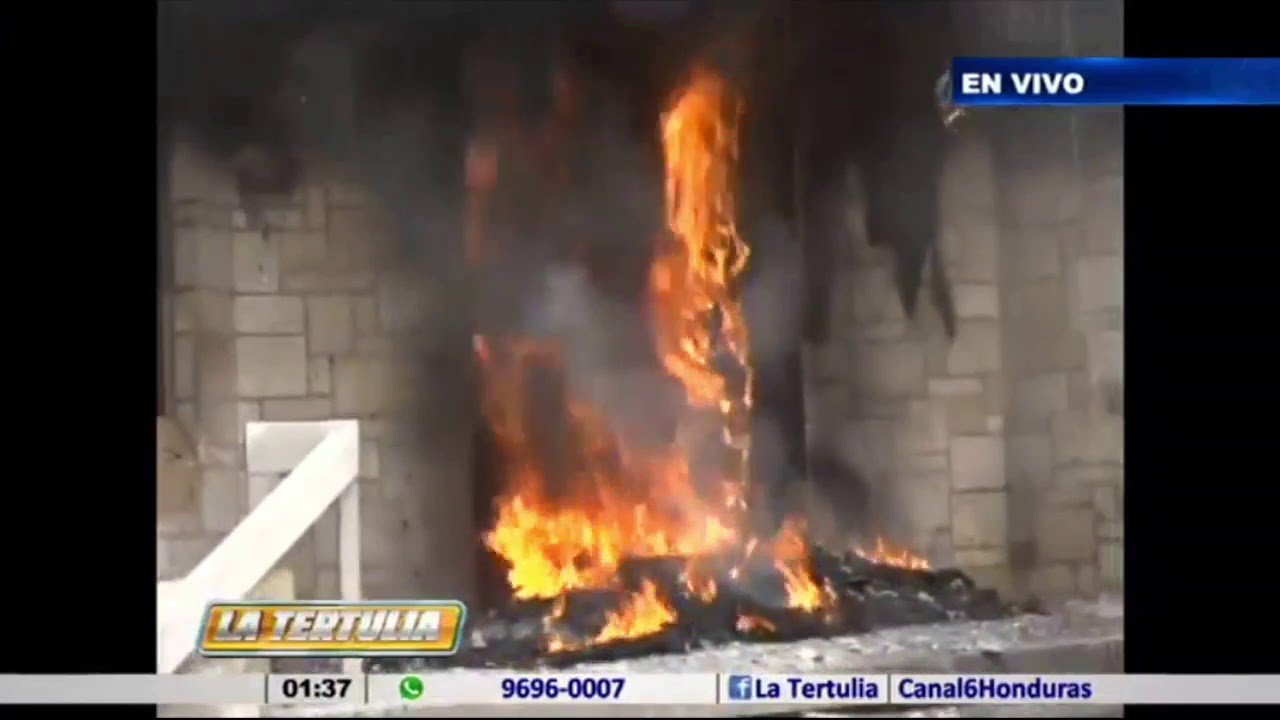 Prenden fuego a Embajada Americana en Tegucigalpa