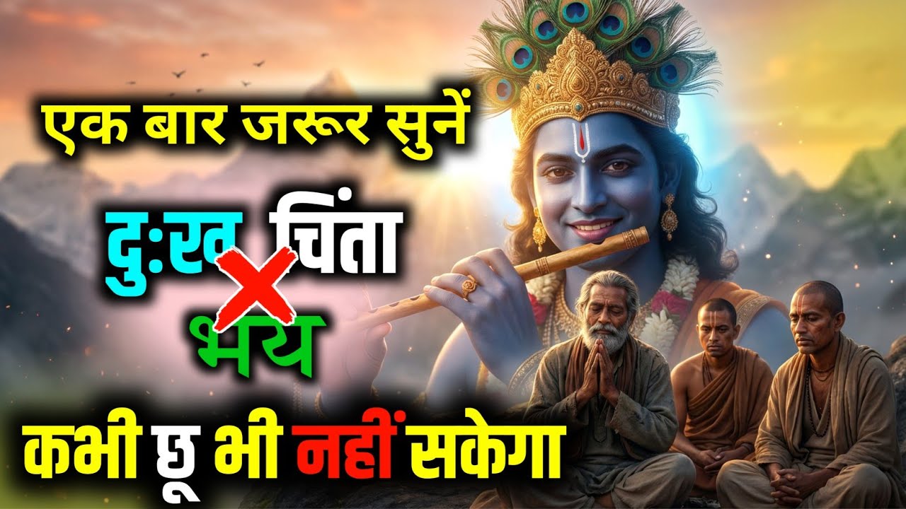 दुख चिंता भय ❌ कभी छू नहीं पाएगा #Krishna Motivational Speech #krishnaquotes #viralvideo  
