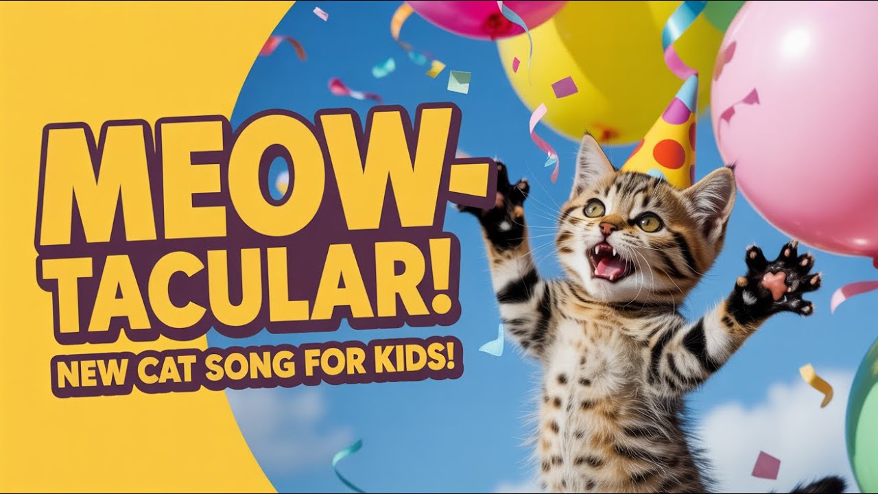 Meow Nursery Rhymes for Children Cute Kitten Song and Fun Cat Dancing Learning Video