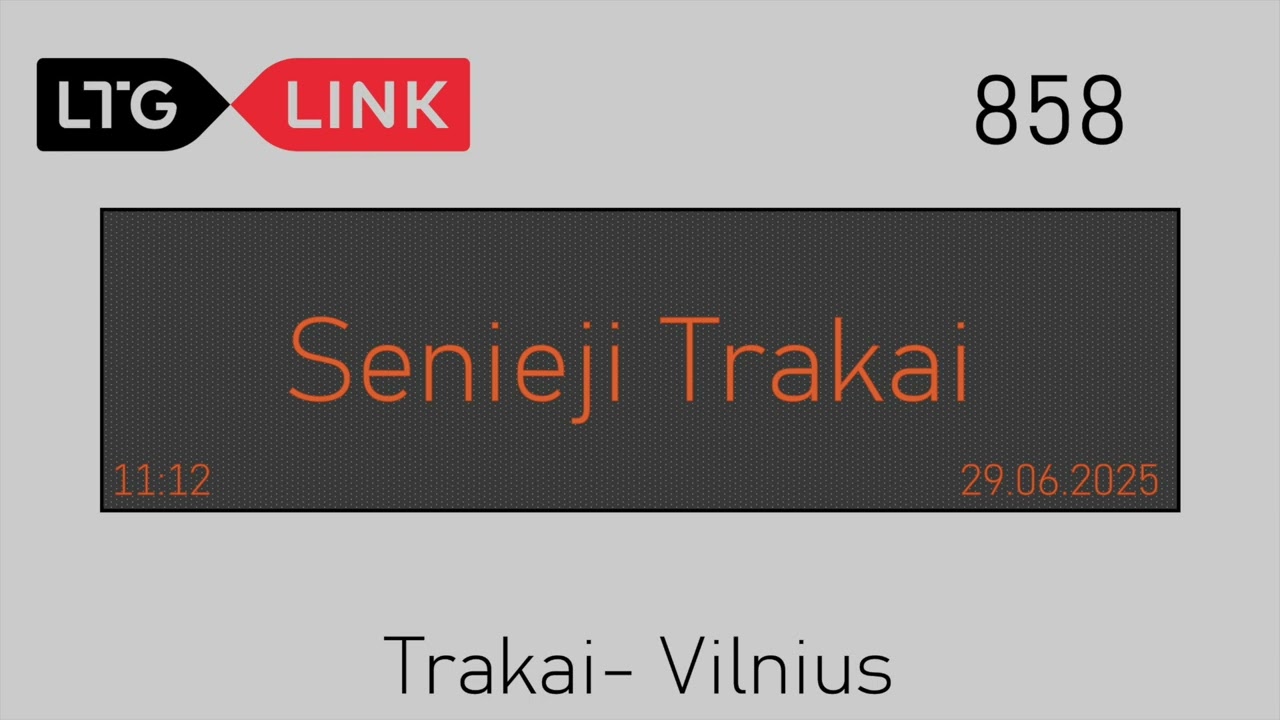 Pranešimai / Announcements  LTG Link 4858 Trakai - Vilnius