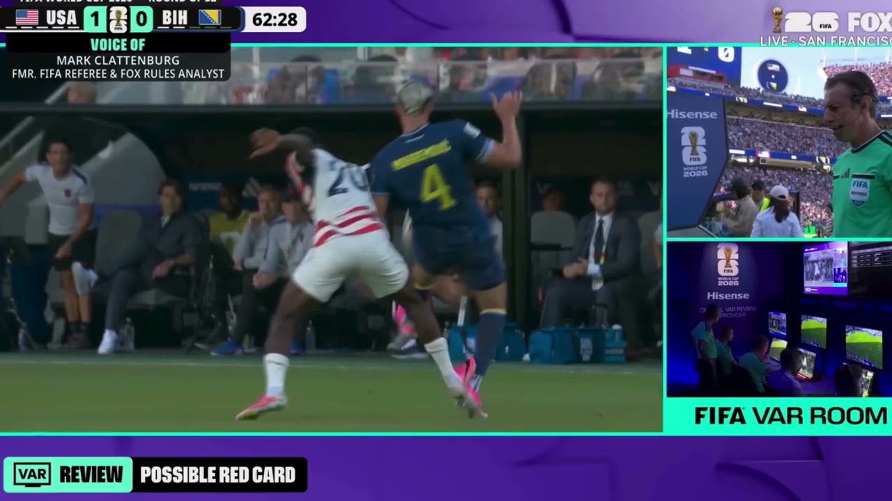 Folarin Balogun's Red Card explanation and if it should have been a red card #worldcup #sports