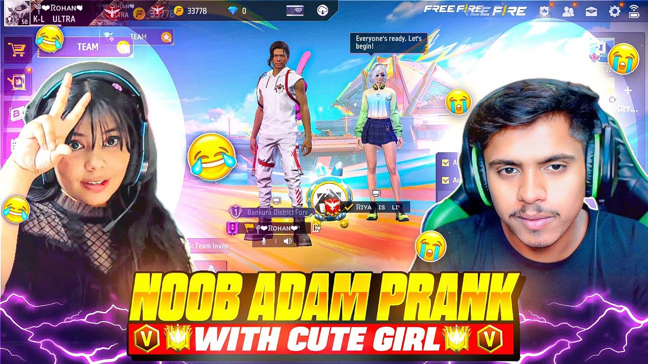 Noob Prank With V Badge Angry Girl 😤 Samne आया 100 Level 😱 Worldchat Random Girl 😍 Garena Free Fire