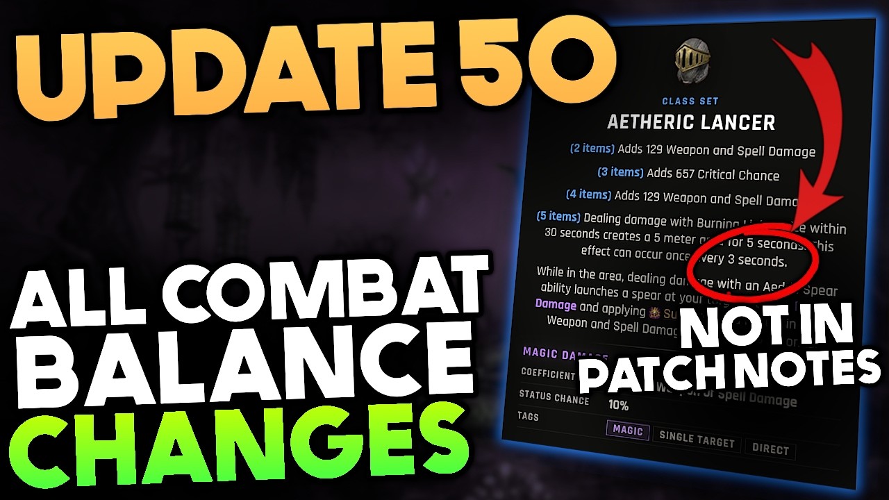 ESO Update 50 Patch Notes Summary - Biggest Combat Changes