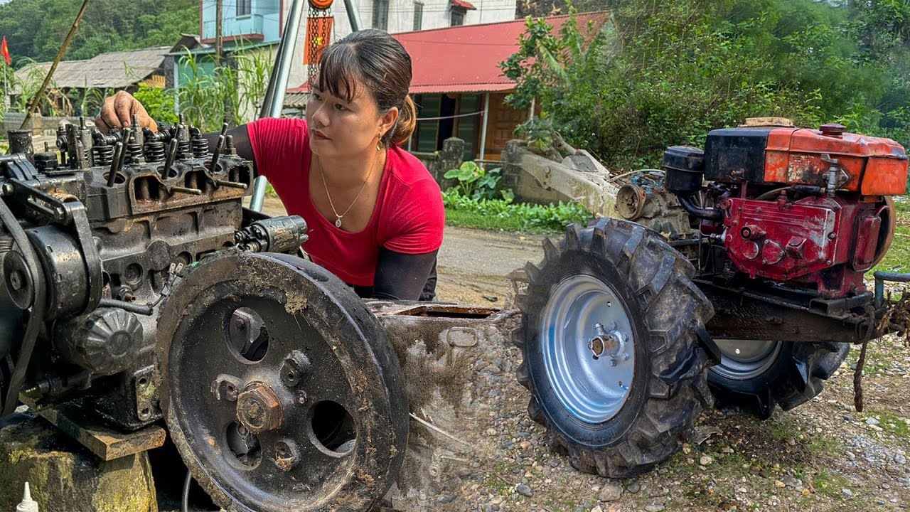Restoration Restart 1000 hp Diesel Engine - Restart A Scrap Diesel For $0 | New Blacksmith Girl
