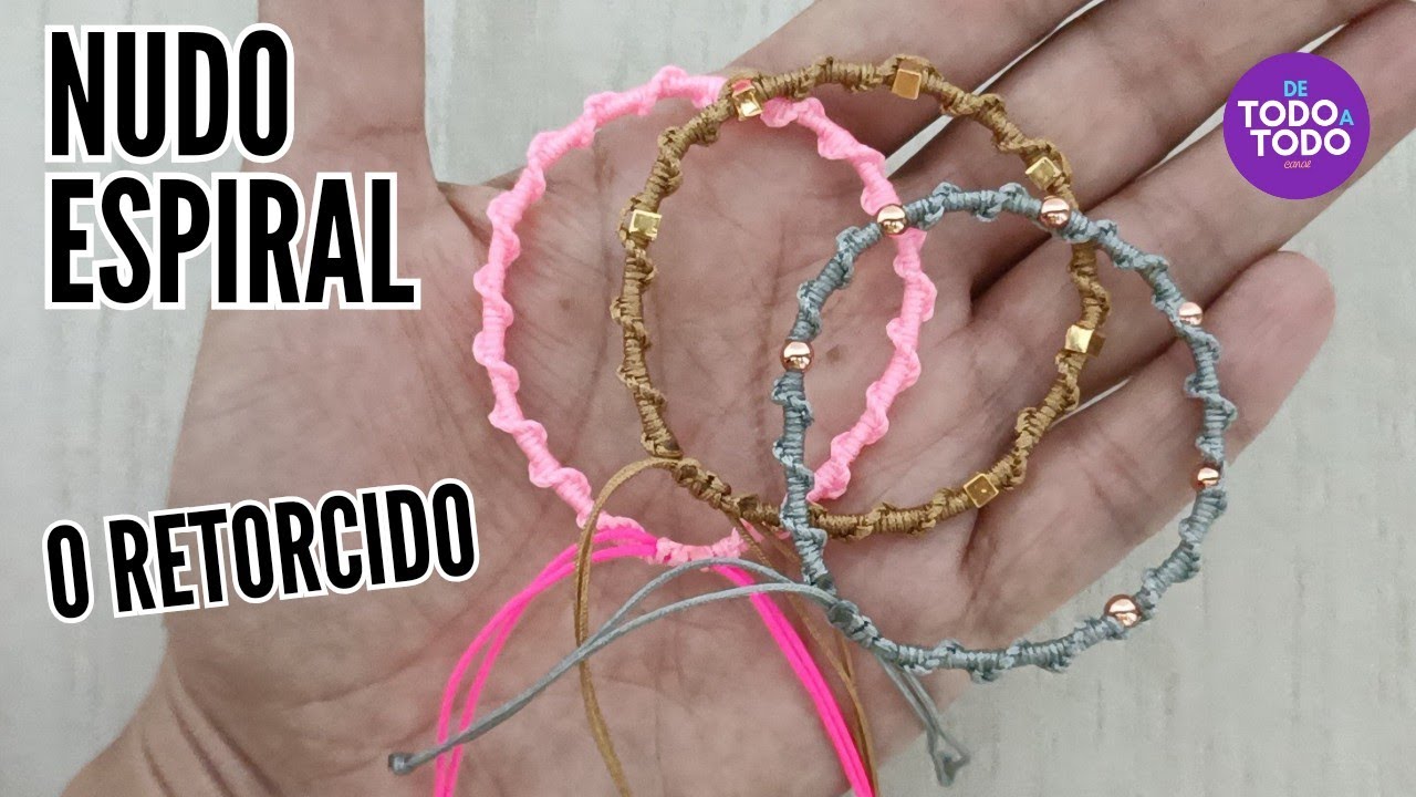 🤩Pulsera ESPIRAL. Pulsera Macramé RETORCIDA /fácil/ #pulserasdehilo #nudos