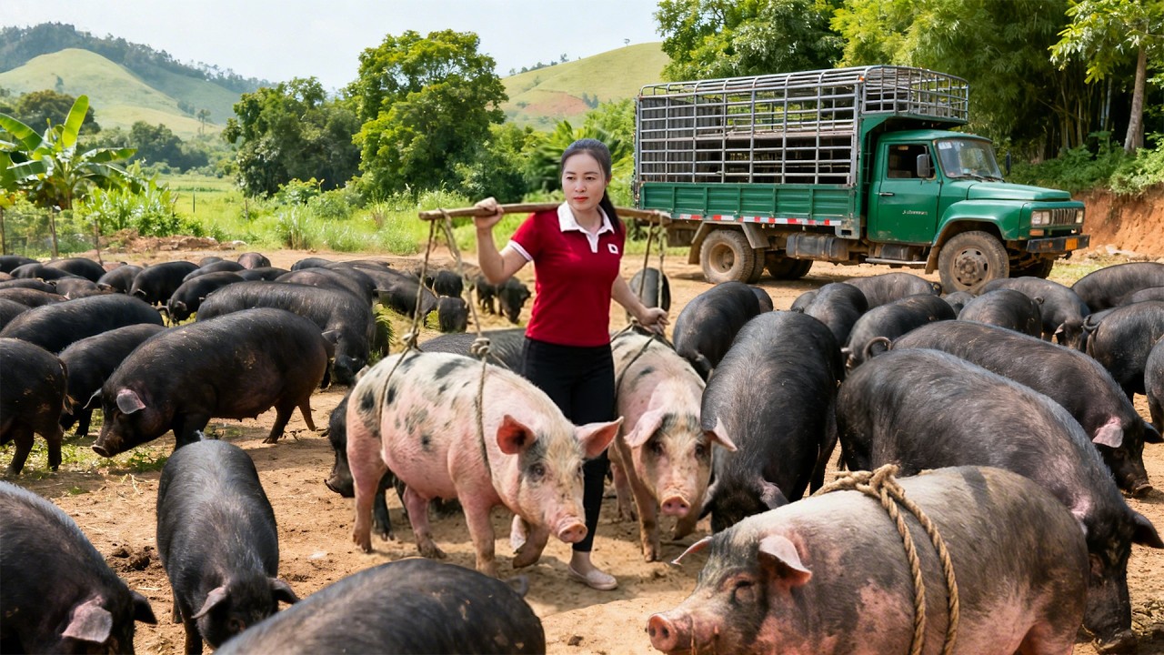Harvesting 500kg Giant Pigs from the Farm and Selling at the Village Market | Rural Pig Farming 🐖🚚🌾