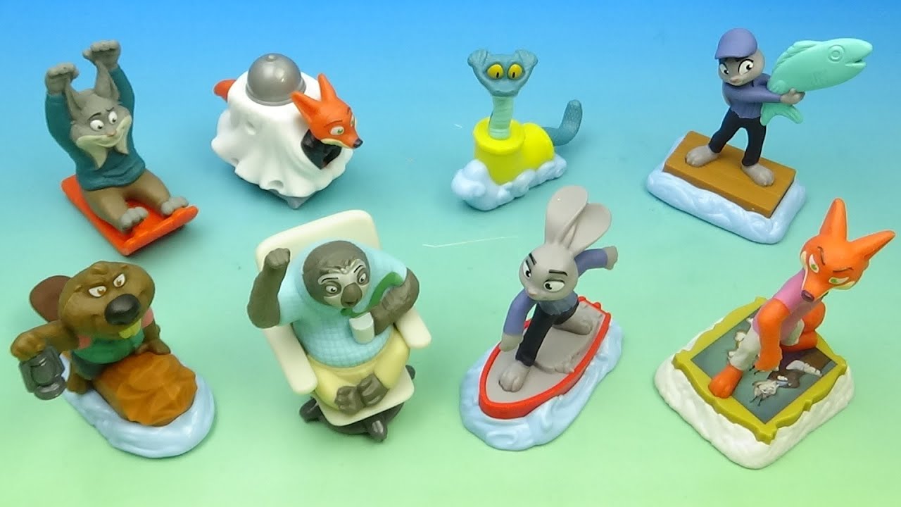 Видеообзор набора из 8 коллекционных предметов McDonald's Happy Meal от Disney's «Зверополис» 202...