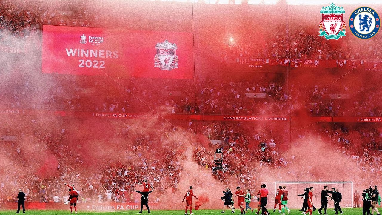 Crazy Scenes At Wembley As Liverpool Fans Celebrate Winning The FA Cup