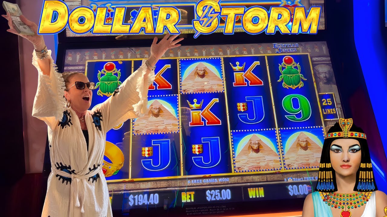 4 SCATTER BONUS ON MY FAVORITE SLOT - DOLLAR STORM EGYPTIAN JEWEL