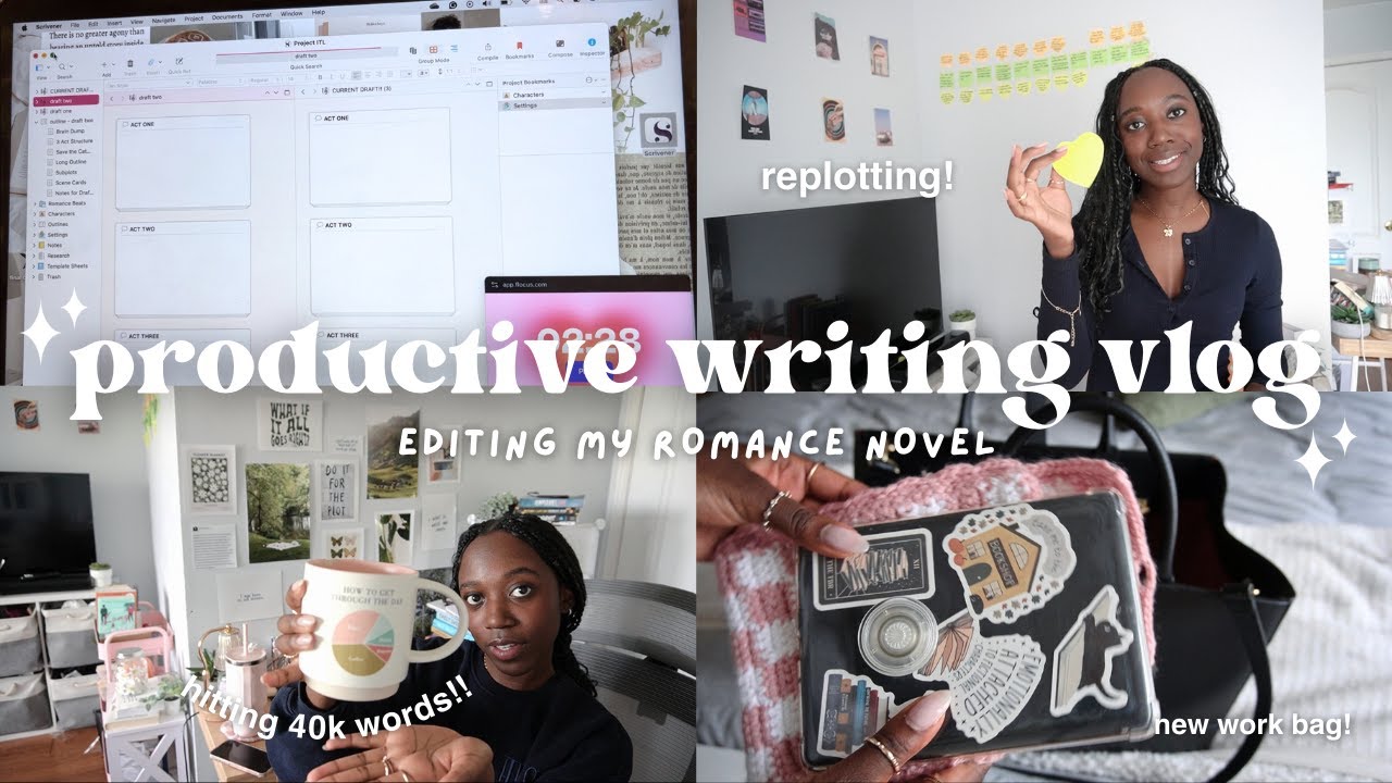 productive writing and revising vlog ☕️🖊️ (replotting, hitting the halfway point, + more)