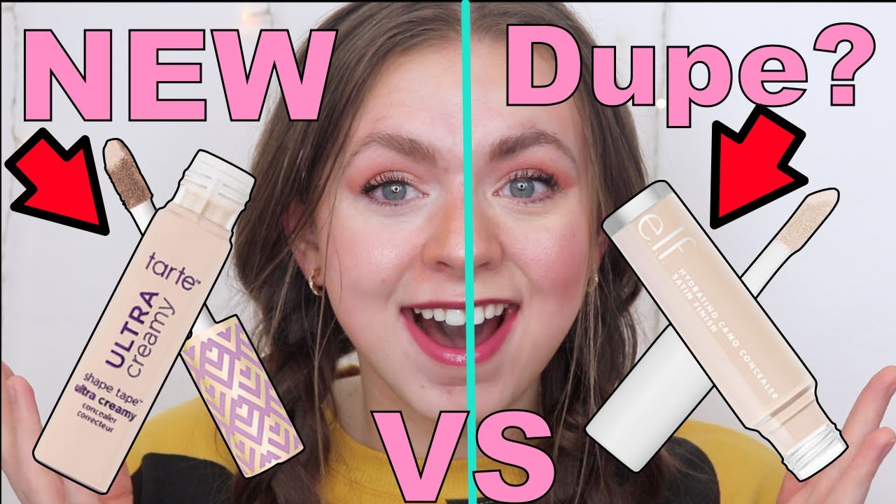 NEW Tarte Shape Tape Ultra Creamy Concealer VS e.l.f. Hydrating Camo Concealer! New Dupe?