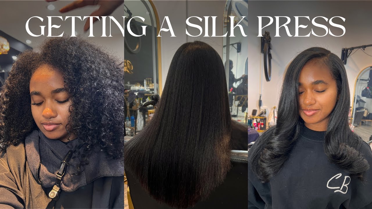 Hair vlog | Getting A Silk Press, My Full Natural Hair Salon Experience, From Curly To Straight Hair